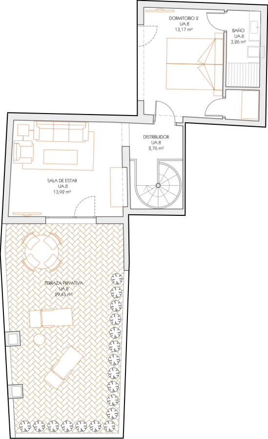 Apartamento ático de 2 dormitorios